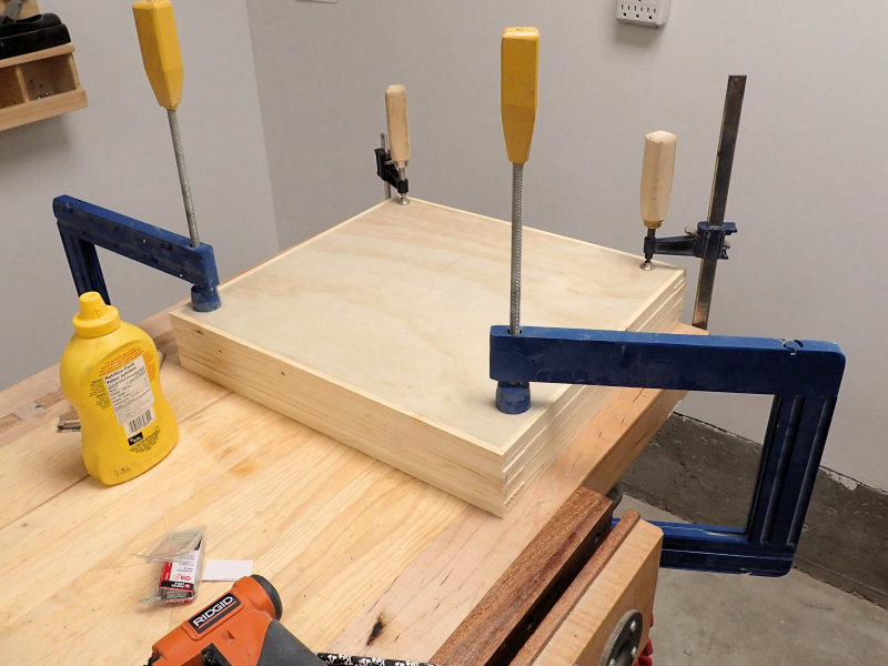 clamping the doors to the workbench